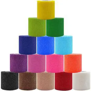 15 Pack Self Adhesive Bandage Wrap 2 Inch x 5 Yards Self-Adherent Elastic Cohesive Wrap Non-Woven Breathable Bandage,Vet Wrap for Stretch Athletic, Sports, Wrist, Ankle (Mix) 15 Pack Self Adhesive Bandage Wrap 2 Inch x 5 Yards Self-Adherent Elastic Cohesive Wrap Non-Woven Breathable Bandage,Vet Wrap for Stretch Athletic, Sports, Wrist, Ankle (Mix)