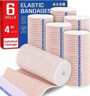 Premium 6 Pack Elastic Bandage Wrap 4 Inch, Compression Wrap Bandage for Legs, Lymphedema Wraps for Legs, Ankle, Knee, Tummy, Body, Latex-Free Premium 6 Pack Elastic Bandage Wrap 4 Inch, Compression Wrap Bandage for Legs, Lymphedema Wraps for Legs, Ankle, Knee, Tummy, Body, Latex-Free