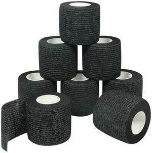 Self Adherent Wrap Bandages Self Adhering Cohesive Tape Elastic Athletic Sports Tape for Sports Sprain Swelling and Soreness on Wrist and Ankle 8PCS 2 in X 14.7 ft (Black) Self Adherent Wrap Bandages Self Adhering Cohesive Tape Elastic Athletic Sports Tape for Sports Sprain Swelling and Soreness on Wrist and Ankle 8PCS 2 in X 14.7 ft (Black)