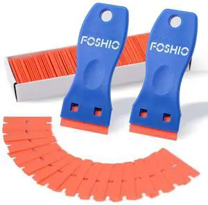 Plastic Razor Blade Scraper Include 2PCS Scraper Tool and 100PCS Blades for Gasket Remover, Labels Decal and Adhesive Remover for Windows and Glass Plastic Razor Blade Scraper Include 2PCS Scraper Tool and 100PCS Blades for Gasket Remover, Labels Decal and Adhesive Remover for Windows and Glass