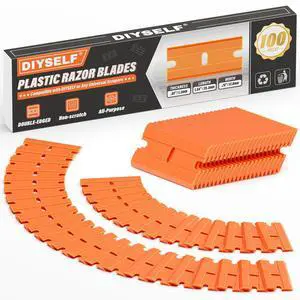 100 Pack Plastic Razor Blades, Blade Refill for Plastic Razor Blade Scraper, Durable Plastic Blades for Cleaning Adhesives, Glass, Metal, and Floors, Plastic Scraper Blades 100 Pack Plastic Razor Blades, Blade Refill for Plastic Razor Blade Scraper, Durable Plastic Blades for Cleaning Adhesives, Glass, Metal, and Floors, Plastic Scraper Blades