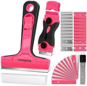 Razor Blade Scraper Tool, 2Pcs Pink Razor Scraper with 40Pcs Replacement Blades, Glass Scraper for Removing Decals, Tint, Stickers, Labels, Caulk, Adhesive from Window, Oven, Stove Top Razor Blade Scraper Tool, 2Pcs Pink Razor Scraper with 40Pcs Replacement Blades, Glass Scraper for Removing Decals, Tint, Stickers, Labels, Caulk, Adhesive from Window, Oven, Stove Top