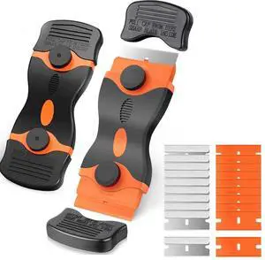 2 Pack Razor Blade Scraper Tool With Extra 10pcs Plastic Blades And 10pcs Metal Blades, 2-in-1 Scraper Tool Cleaning Razor Scraper For Decals, Stickers, Labels, Caulk, Adhesive, Paint, Cooktop 2 Pack Razor Blade Scraper Tool With Extra 10pcs Plastic Blades And 10pcs Metal Blades, 2-in-1 Scraper Tool Cleaning Razor Scraper For Decals, Stickers, Labels, Caulk, Adhesive, Paint, Cooktop