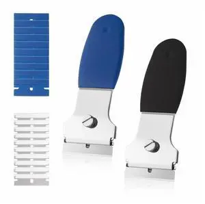 2 Pack Razor Blade Scraper, Multi-Purpose Cleaning Remover Tool, with 10 Metal & 10 Plastic Blades, for Glass Caulk, Adhesive, Wall, Stovetop, Paint, Window, Sticker, Tile, Label Decals 2 Pack Razor Blade Scraper, Multi-Purpose Cleaning Remover Tool, with 10 Metal & 10 Plastic Blades, for Glass Caulk, Adhesive, Wall, Stovetop, Paint, Window, Sticker, Tile, Label Decals