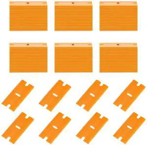 200 Pcs Plastic Razor Blades, Double Edged Plastic Blade for Scraper, Safety Razor Blades for Removing Labels, Stickers, Cleaning Glass Window, Replacement Scraper Blades 200 Pcs Plastic Razor Blades, Double Edged Plastic Blade for Scraper, Safety Razor Blades for Removing Labels, Stickers, Cleaning Glass Window, Replacement Scraper Blades