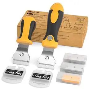 2 PCS Muti-Purpose Razor Blades Scraper Set With 20 Blades Industrial, Adjustable Handle, Cleaning Glass Window Wall Paint, Label Sticker Decal Removal 2 PCS Muti-Purpose Razor Blades Scraper Set With 20 Blades Industrial, Adjustable Handle, Cleaning Glass Window Wall Paint, Label Sticker Decal Removal