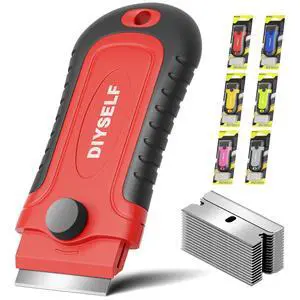 1 Pack Razor Blade Scraper with 15 Extra Blades, Scraper Tool for Cleaning Window, Paint, Cooktop, Oven, Glass Stove Top Scraper, Razor Scraper with Buit-In Blade Storage 1 Pack Razor Blade Scraper with 15 Extra Blades, Scraper Tool for Cleaning Window, Paint, Cooktop, Oven, Glass Stove Top Scraper, Razor Scraper with Buit-In Blade Storage