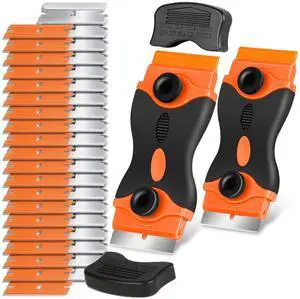 Razor Blade Scraper Tool - Razor Scraper with 40 Metal & Plastic Blades, Sticker Cleaning Remover for Paint, Decal, Adhesive, Label & Caulk, Glass Scraper for Window, Cooktop, Oven & Stove Top Razor Blade Scraper Tool - Razor Scraper with 40 Metal & Plastic Blades, Sticker Cleaning Remover for Paint, Decal, Adhesive, Label & Caulk, Glass Scraper for Window, Cooktop, Oven & Stove Top