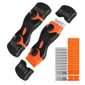 Razor Blade Scraper, Double Edge Razor Scraper Remover Tool with 30 Pcs Razor Blades for Labels Stickers Decals Removal Auto Window Tint Vinyl Tool Application (2 Pack) Razor Blade Scraper, Double Edge Razor Scraper Remover Tool with 30 Pcs Razor Blades for Labels Stickers Decals Removal Auto Window Tint Vinyl Tool Application (2 Pack)
