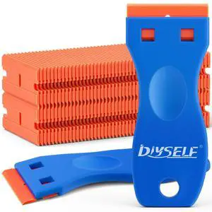 2 Pack Plastic Razor Blade Scraper, Extra 100Pcs Plastic Razor Blades Refills, Plastic Scraper Tool, Razor Scraper Tool, Blade Scraper Tool for Removing Vinyl, Decals, Stickers, Labels, Glue 2 Pack Plastic Razor Blade Scraper, Extra 100Pcs Plastic Razor Blades Refills, Plastic Scraper Tool, Razor Scraper Tool, Blade Scraper Tool for Removing Vinyl, Decals, Stickers, Labels, Glue