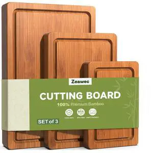 3-Piece Set Deep-Carbonized Bamboo Cutting Board for Kitchen - Crack-Resistant Wood Chopping Boards with Deep Juice Grooves, Pre-Oiled Butcher Block for Meat, Vegetables & Cheese, Carbonized 3-Piece Set Deep-Carbonized Bamboo Cutting Board for Kitchen - Crack-Resistant Wood Chopping Boards with Deep Juice Grooves, Pre-Oiled Butcher Block for Meat, Vegetables & Cheese, Carbonized