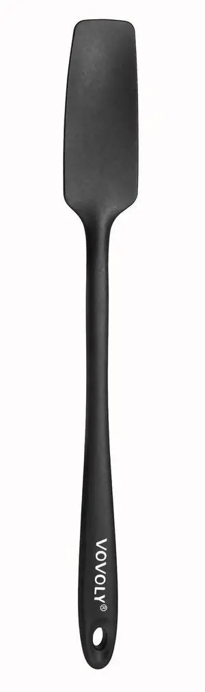 Silicone Jar Spatula, Small Head with Long Handle, Rubber Spatulas Scraper for Jar, Blender, Bottle, etc. High Heat Resistant for Nonstick Cookware, Seamless, BPA Free, 11.2 Inch, Black. Silicone Jar Spatula, Small Head with Long Handle, Rubber Spatulas Scraper for Jar, Blender, Bottle, etc. High Heat Resistant for Nonstick Cookware, Seamless, BPA Free, 11.2 Inch, Black.