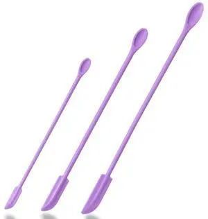 Silicone Makeup Spatula Set, 3PCS Mini Narrow Cosmetic Scraper Tool for Skincare, Beauty & Foundation, Mask, Cream, Lotion Bottles, Jars, No Drop Left, 3 Sizes, Purple Silicone Makeup Spatula Set, 3PCS Mini Narrow Cosmetic Scraper Tool for Skincare, Beauty & Foundation, Mask, Cream, Lotion Bottles, Jars, No Drop Left, 3 Sizes, Purple
