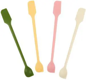 Silicone Jar Scraper Set of 4, Double-Headed, 10.2-Inch, Mini Spatula & Spoon for Jam Jars & Makeup Silicone Jar Scraper Set of 4, Double-Headed, 10.2-Inch, Mini Spatula & Spoon for Jam Jars & Makeup