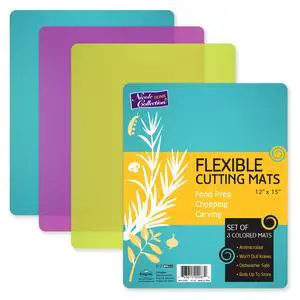 Flexible Cutting Mats Set of 3 - BPA-Free Plastic Color-Coded Kitchen Chopping Boards, 12"x15", Durable Non-Slip Mats for Meat, Veggies, Fruits Flexible Cutting Mats Set of 3 - BPA-Free Plastic Color-Coded Kitchen Chopping Boards, 12"x15", Durable Non-Slip Mats for Meat, Veggies, Fruits