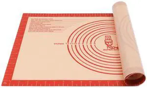 Non-slip Silicone Pastry Mat Extra Large with Measurements 16''By 26'' for Silicone Baking Mat, Counter Mat, Dough Rolling,Oven Liner,Fondant/Pie Crust By Folksy Super Kitchen Red Non-slip Silicone Pastry Mat Extra Large with Measurements 16''By 26'' for Silicone Baking Mat, Counter Mat, Dough Rolling,Oven Liner,Fondant/Pie Crust By Folksy Super Kitchen Red
