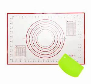 Large 24" x 16" Silicone Baking Mat | Non-Slip Pastry & Dough Mat with Dough scraper | Ideal for Rolling Out Pie Crusts, Fondant, and More | Oven-Safe Silicone Liner (24''L X 16''W) Large 24" x 16" Silicone Baking Mat | Non-Slip Pastry & Dough Mat with Dough scraper | Ideal for Rolling Out Pie Crusts, Fondant, and More | Oven-Safe Silicone Liner (24''L X 16''W)