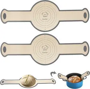 Silicone Bread Sling, 2 Pcs Silicone Baking Sling with Longer Handles, Non-Stick & Easy Clean Dutch Oven Baking Mat to Transfer SourDough Easily, Reusable Bread Mat Set Silicone Bread Sling, 2 Pcs Silicone Baking Sling with Longer Handles, Non-Stick & Easy Clean Dutch Oven Baking Mat to Transfer SourDough Easily, Reusable Bread Mat Set
