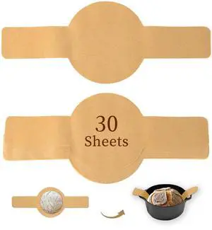 Disposable Sourdough Parchment Bread Sling for Dutch Oven 30 Pcs Disposable Sourdough Parchment Bread Sling for Dutch Oven 30 Pcs