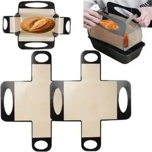 2Pcs Reusable Silicone Bread Loaf Pan Liner - Premium Silicone Bread Sling for Dutch Oven, Perfect for Sourdough Baking Mat & Loaf Pans for Baking Bread 9x5 2Pcs Reusable Silicone Bread Loaf Pan Liner - Premium Silicone Bread Sling for Dutch Oven, Perfect for Sourdough Baking Mat & Loaf Pans for Baking Bread 9x5