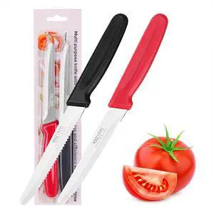 2 Pcs Tomato Knives, Sharp Serrated Knife for Steak and Bread, Soft Fruits 2 Pcs Tomato Knives, Sharp Serrated Knife for Steak and Bread, Soft Fruits