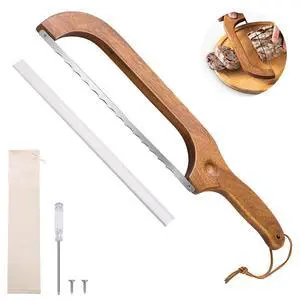 Bread Knife for Homemade Bread, 14.5" Wooden Sourdough Bread Knife, Sourdough Bread Slicer, Bow Design, Easy to Cut Into Uniform Thin Slices, Bread Saw for Cutting Sourdough Bread, Bagel, Baguette Etc Bread Knife for Homemade Bread, 14.5" Wooden Sourdough Bread Knife, Sourdough Bread Slicer, Bow Design, Easy to Cut Into Uniform Thin Slices, Bread Saw for Cutting Sourdough Bread, Bagel, Baguette Etc