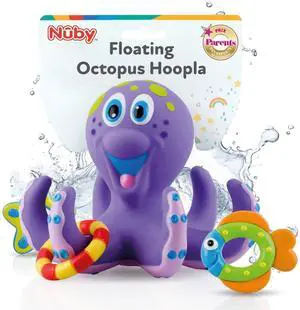 Nuby Floating Octopus with 3 Hoopla Rings - Baby & Toddler Bath Toy - No Hole Design Keeps Moisture Out - Fine Motor Skills - 18+ Months - Great Baby Pool Toys Nuby Floating Octopus with 3 Hoopla Rings - Baby & Toddler Bath Toy - No Hole Design Keeps Moisture Out - Fine Motor Skills - 18+ Months - Great Baby Pool Toys