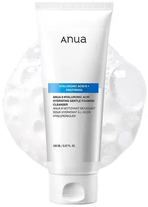 ANUA Hydrating Gentle Foaming Cleanser, Daily Face Wash for Double Cleansing, Hyaluronic Acid, Zinc, Panthenol, for Dry & Sensitive Skin, Sebum Balance Facial Cleanser, Korean Skincare, 5.07 fl. oz ANUA Hydrating Gentle Foaming Cleanser, Daily Face Wash for Double Cleansing, Hyaluronic Acid, Zinc, Panthenol, for Dry & Sensitive Skin, Sebum Balance Facial Cleanser, Korean Skincare, 5.07 fl. oz