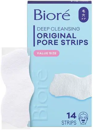 Bioré Original Blackhead Remover Strips, Deep Cleansing Nose Strips With Instant Pore Unclogging, Features C-Bond Technology, Oil-Free, Non-Comedogenic Use, 14 Count Bioré Original Blackhead Remover Strips, Deep Cleansing Nose Strips With Instant Pore Unclogging, Features C-Bond Technology, Oil-Free, Non-Comedogenic Use, 14 Count