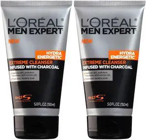 L'Oreal Paris Men Expert Hydra Energetic Daily Facial Cleanser with Charcoal, 2 ct. L'Oreal Paris Men Expert Hydra Energetic Daily Facial Cleanser with Charcoal, 2 ct.