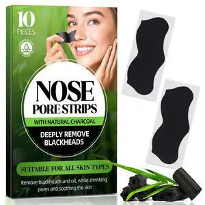 Blackhead Remover Strip, Nose Strips Blackhead Remover, Charcoal Pore Strips for Men and Women, Deep Cleansing and Oil Control, Instantly Unclogs Pores, Nose Strips for All Skin Types (10 Counts) Blackhead Remover Strip, Nose Strips Blackhead Remover, Charcoal Pore Strips for Men and Women, Deep Cleansing and Oil Control, Instantly Unclogs Pores, Nose Strips for All Skin Types (10 Counts)