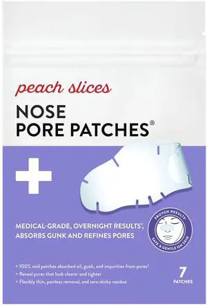 Peach Slices - Nose Pore Patches (7 ct) - Overnight Blackhead Remover - Pore Strips - Absorbs Gunk - Thin, Flexible & Painless - Hydrocolloid Patches - Vegan & Cruelty Free - Korean Skin Care & Beauty Peach Slices - Nose Pore Patches (7 ct) - Overnight Blackhead Remover - Pore Strips - Absorbs Gunk - Thin, Flexible & Painless - Hydrocolloid Patches - Vegan & Cruelty Free - Korean Skin Care & Beauty