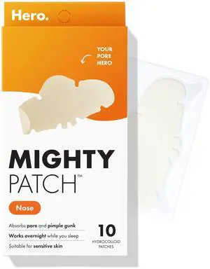 Mighty Patch Hero Cosmetics Nose Large Hydrocolloid Pore Strips, 10 Ct Mighty Patch Hero Cosmetics Nose Large Hydrocolloid Pore Strips, 10 Ct