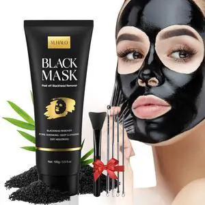 YLNALO Blackhead Remover Mask Kit, Charcoal Peel Off Facial Mask with Brush and Pimple Extractors, Deep Cleansing for Face Nose Blackhead Pores, For All Skin Types (3.5 Fl.oz) YLNALO Blackhead Remover Mask Kit, Charcoal Peel Off Facial Mask with Brush and Pimple Extractors, Deep Cleansing for Face Nose Blackhead Pores, For All Skin Types (3.5 Fl.oz)