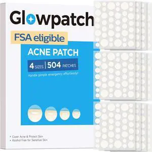 Glowpatch Pimple Patches for Face (504 Count), FSA Eligible Acne Patch Bulk, Zit Stickers 4 Sizes, Hydrocolloid Spot Stickers, Clear Acne Dots for Covering Zits, Blemishes and Breakouts Glowpatch Pimple Patches for Face (504 Count), FSA Eligible Acne Patch Bulk, Zit Stickers 4 Sizes, Hydrocolloid Spot Stickers, Clear Acne Dots for Covering Zits, Blemishes and Breakouts