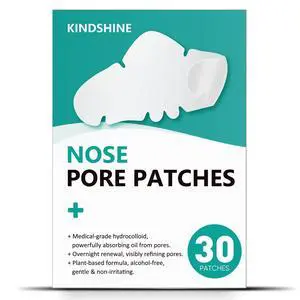 kindshine 30 Count Nose Pore Patches, Medical-Grade Hydrocolloid Pore Strips, Overnight Oil-Absorbing & Pore-Refining, Pimple Stickers to Absorb Acne Nose Gunk kindshine 30 Count Nose Pore Patches, Medical-Grade Hydrocolloid Pore Strips, Overnight Oil-Absorbing & Pore-Refining, Pimple Stickers to Absorb Acne Nose Gunk