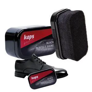 Kaps Shoe Shine Sponge - Instant Black Shoe Shiner - Shoe Polish Sponge for Leather Shoes, Boots & Leather Accessories | Premium Leather Care Product - Shoe Shine Without Polishing Kaps Shoe Shine Sponge - Instant Black Shoe Shiner - Shoe Polish Sponge for Leather Shoes, Boots & Leather Accessories | Premium Leather Care Product - Shoe Shine Without Polishing