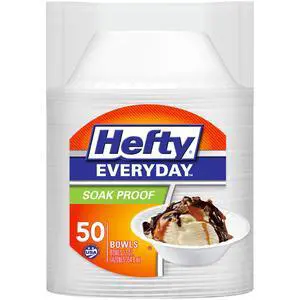 Hefty Everyday Soak-Proof Foam Bowls, 12 Ounce, 50 Count Hefty Everyday Soak-Proof Foam Bowls, 12 Ounce, 50 Count