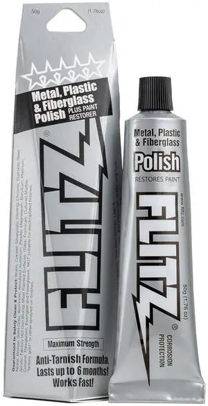 Metal Polish Paste - 1.76oz USA-Made Silver Polish for Solid Chrome, Stainless Steel, & Aluminum - Non-Abrasive for Light Oxidation - Requires Manual Buffing - Not for Plated/Coated Surfaces (1 Pack) Metal Polish Paste - 1.76oz USA-Made Silver Polish for Solid Chrome, Stainless Steel, & Aluminum - Non-Abrasive for Light Oxidation - Requires Manual Buffing - Not for Plated/Coated Surfaces (1 Pack)