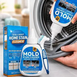 Mold Stain Cleaner Gel, 8 Fl Oz Washing Machine Cleaner with Brush, Mold Cleaner Gel for Front Loader Washing Machine Seal, Bathroom Grout, Kitchen Sink, Shower, Refrigerator Strip Mold Stain Cleaner Gel, 8 Fl Oz Washing Machine Cleaner with Brush, Mold Cleaner Gel for Front Loader Washing Machine Seal, Bathroom Grout, Kitchen Sink, Shower, Refrigerator Strip