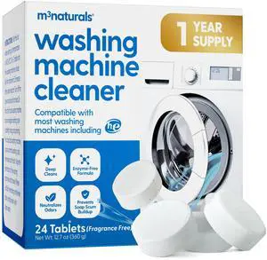 M3 Deep Cleaning Washing Machine Cleaner for Front & Top Load | 24 Fragrance-Free Washer Cleaner and Deodorizer | 1-Year Supply Septic Safe Tablets M3 Deep Cleaning Washing Machine Cleaner for Front & Top Load | 24 Fragrance-Free Washer Cleaner and Deodorizer | 1-Year Supply Septic Safe Tablets