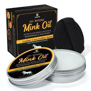 MEKER Mink Oil for Leather Boots, Leather Conditioner and Cleaner 3.52 oz-All-Natural Waterproof Soften and Restore Shoes MEKER Mink Oil for Leather Boots, Leather Conditioner and Cleaner 3.52 oz-All-Natural Waterproof Soften and Restore Shoes