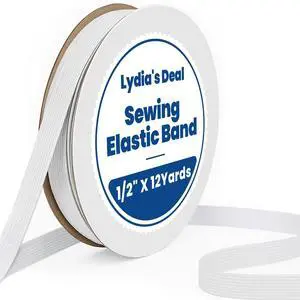 Elastic Band for Sewing 1/2 Inch Wide 12 Yards, Durable & Soft High Elasticity Stretch Elastic Bands Cord for Sewing, Waistbands, Pants, DIY Crafts, White Elastic Band for Sewing 1/2 Inch Wide 12 Yards, Durable & Soft High Elasticity Stretch Elastic Bands Cord for Sewing, Waistbands, Pants, DIY Crafts, White