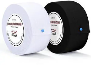 XKDOUS Elastic Band for Sewing, 1.5 Inch 12 Yards 2 Roll Knit Bands for Sewing Waistband and Pants Waist, High Elasticity(6 Yard White, 6 Yard Black) XKDOUS Elastic Band for Sewing, 1.5 Inch 12 Yards 2 Roll Knit Bands for Sewing Waistband and Pants Waist, High Elasticity(6 Yard White, 6 Yard Black)