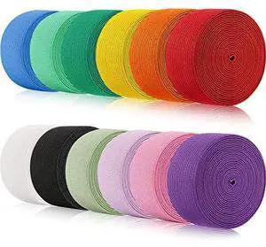WILLBOND 12 Rolls Colorful Elastic Band Folding Elastic Cord Heavy Duty Stretch Band Knitted Flat Band for Sewing Crafts DIY Comforter Cuffs(1 Inch X 2.2 Yard,Bright Color) WILLBOND 12 Rolls Colorful Elastic Band Folding Elastic Cord Heavy Duty Stretch Band Knitted Flat Band for Sewing Crafts DIY Comforter Cuffs(1 Inch X 2.2 Yard,Bright Color)