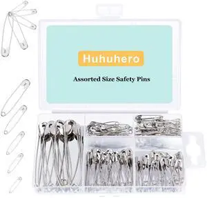 Huhuhero 160Pcs Safety Pins, Large & Small Safety Pins for Clothes Sewing Craft, 5 Assorted Sizes Sharp Edge Pins Bulk, Art and Craft Supplies (Sliver) Huhuhero 160Pcs Safety Pins, Large & Small Safety Pins for Clothes Sewing Craft, 5 Assorted Sizes Sharp Edge Pins Bulk, Art and Craft Supplies (Sliver)
