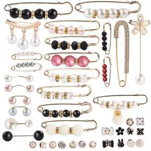 SenseYo 40 Pcs Pearl Crystal Brooch Safety Pins Pant Waist Tightener Pins Button for Women Girls Accessories Clothes Sweater Shawl Collar Dress Cardigan Shirt Jeans Decoration SenseYo 40 Pcs Pearl Crystal Brooch Safety Pins Pant Waist Tightener Pins Button for Women Girls Accessories Clothes Sweater Shawl Collar Dress Cardigan Shirt Jeans Decoration