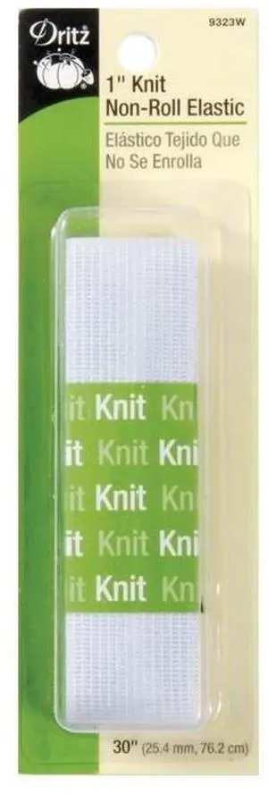 Dritz 9323W Non-Roll Knit Elastic, White, 1-Inch by 30-Inch Dritz 9323W Non-Roll Knit Elastic, White, 1-Inch by 30-Inch