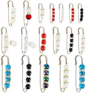 Hicarer 18 Pcs Pearl Safety Pin Brooches for Women Decorative Safety Pins for Clothing Sweater Shawl Clips Pant Waist Tightener Cardigan Collar Clips(Vintage Style) Hicarer 18 Pcs Pearl Safety Pin Brooches for Women Decorative Safety Pins for Clothing Sweater Shawl Clips Pant Waist Tightener Cardigan Collar Clips(Vintage Style)