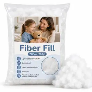 RAINFLOW 7.05oz Polyfill Stuffing Fiber Fill - Premium Polyester Filling, Fiberfill Stuffing for Stuffed Animals, Pillow, DIY Plush Dolls, Cushions and Crochet Crafts RAINFLOW 7.05oz Polyfill Stuffing Fiber Fill - Premium Polyester Filling, Fiberfill Stuffing for Stuffed Animals, Pillow, DIY Plush Dolls, Cushions and Crochet Crafts